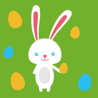 Mutlu Paskalya tavşanı, yumurtalı Paskalya komik tavşan