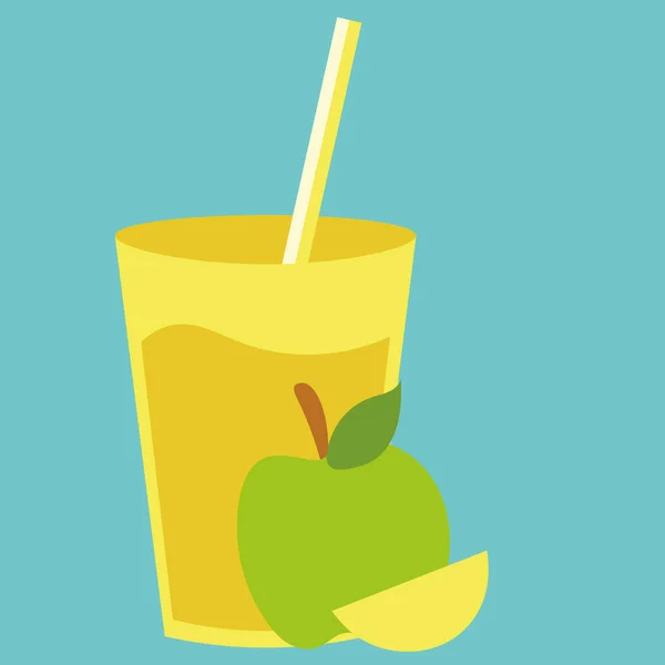 Zdrowy naturalny napój koktajl z Słodkie jabłko. Świeże, ekologiczne koktajl wegetariańskie. — Wektor stockowy