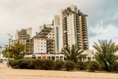 Beer Sheva binasında görüntüleyin. İsrail modern mimari.