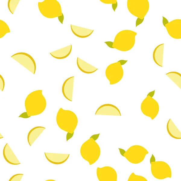 Background pattern of summer healthy  citrus yellow lemon — Stock Vector