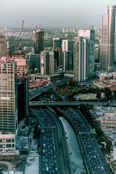 Gün batımı tel aviv modern şehir İsrail üzerinde kuş uçmak manzaralar