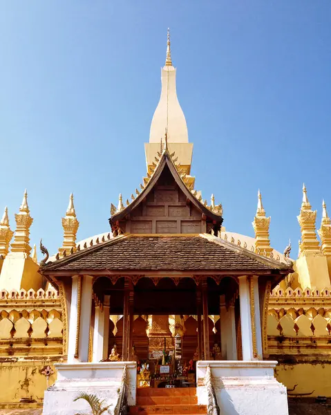 Wat Pha-že Luang (národní chrám Laos), Vientiane, Laos. — Stock fotografie