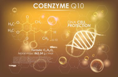 Coenzyme Q10. Supreme collagen oil  clipart