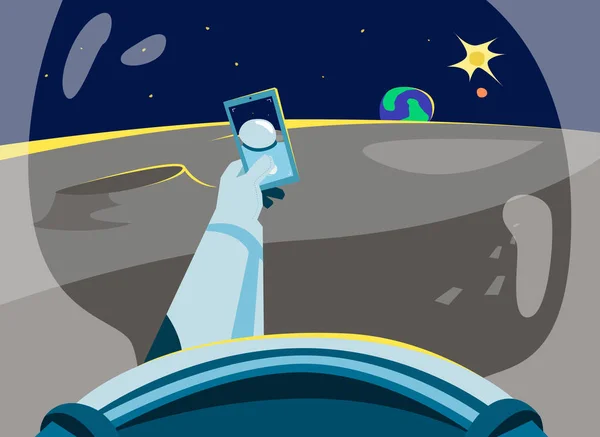 Ακραία selfie του αστροναύτη — Διανυσματικό Αρχείο