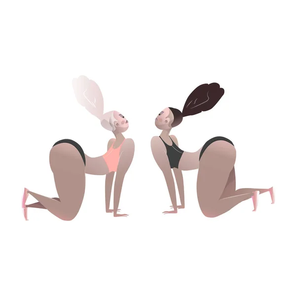 Chicas bailando twerk . — Vector de stock