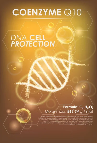 코엔자임 Q10입니다. 최고 콜라겐 오일 — 스톡 벡터