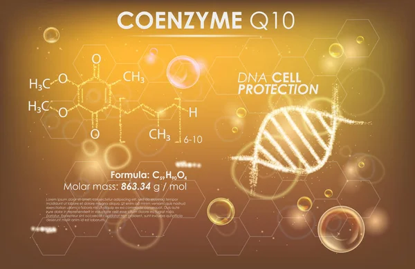 Coenzym Q10. Opperste collageen olie — Stockvector