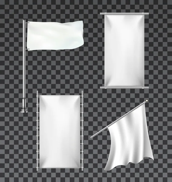 Bannières, banderoles, drapeaux sur transparent — Image vectorielle