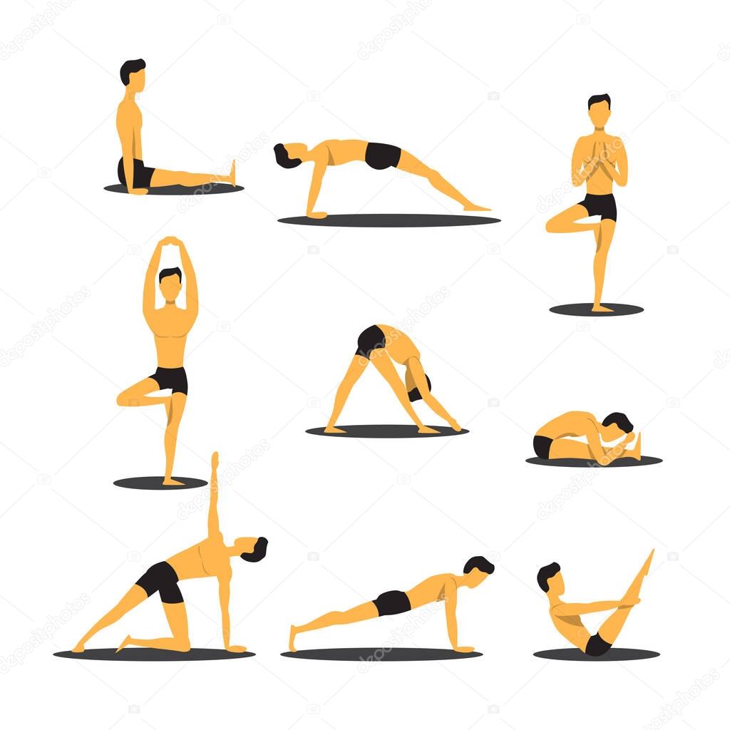 Set various poses of yoga.