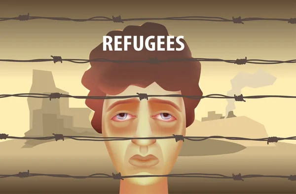 难民帮助概念 — 图库矢量图片