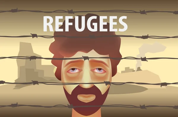 难民帮助概念 — 图库矢量图片