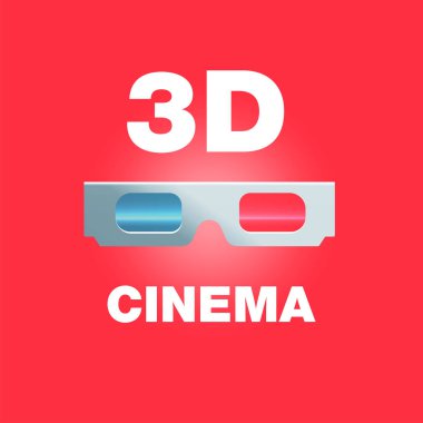 3D gözlük sinema afiş