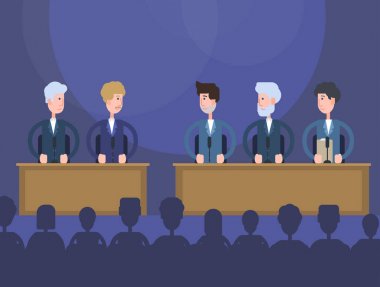 İş toplantı illüstrasyon düz bir tasarım