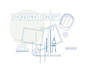 Engineering workplace with tools clipart