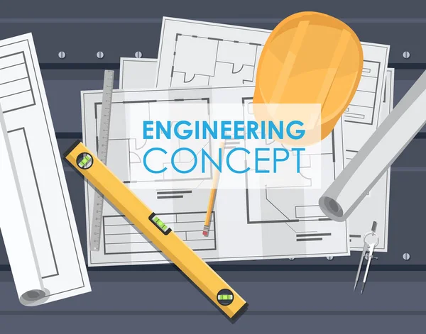 Plan de dibujo de ingeniería técnica — Vector de stock