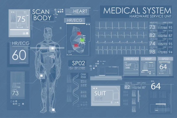 Interface médica futurista —  Vetores de Stock