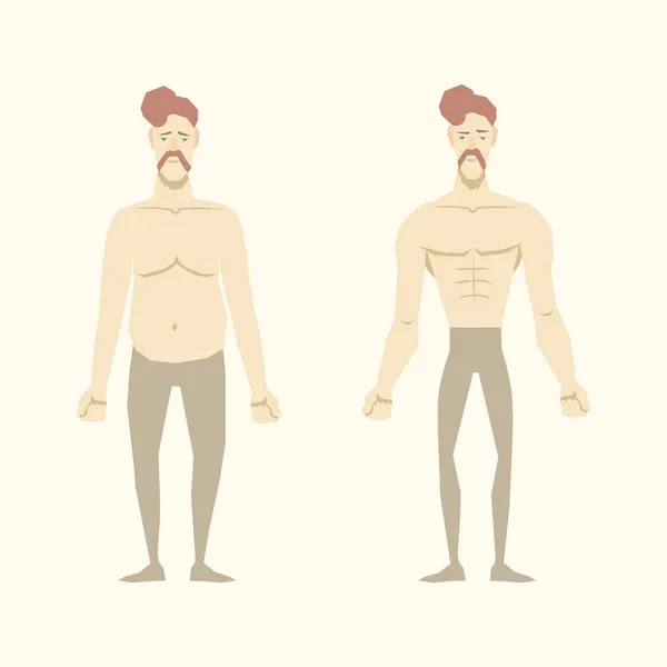 De la grasa al cuerpo delgado y saludable — Archivo Imágenes Vectoriales