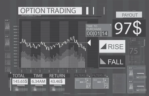 Graphique de trading d'investissement boursier — Image vectorielle