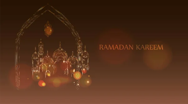 Carta del Ramadan Kareem — Vettoriale Stock