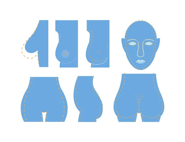 Набір пласких іконок пластичної хірургії — стоковий вектор