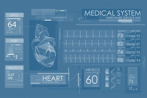 Futuristic medical interface — Stock Vector