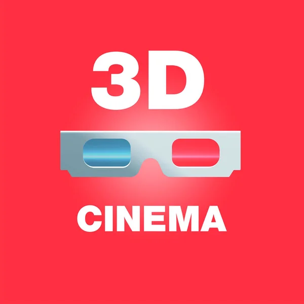 3D bril bioscoop banner — Stockvector