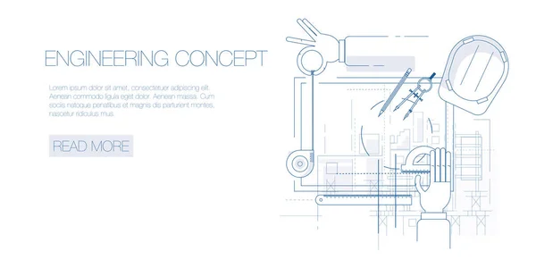 Trabajo de ingeniería con herramientas — Vector de stock