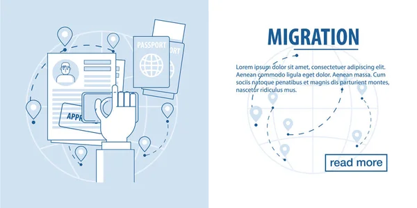 Documentos importantes para la plantilla de migrantes — Vector de stock