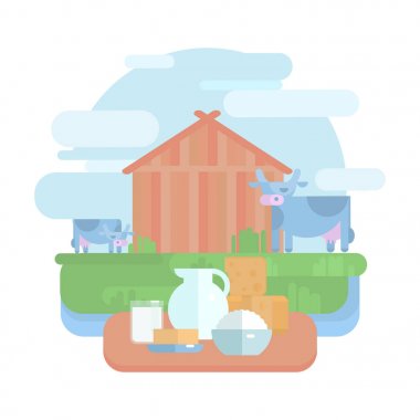 düz simgesi süt ürünleri 