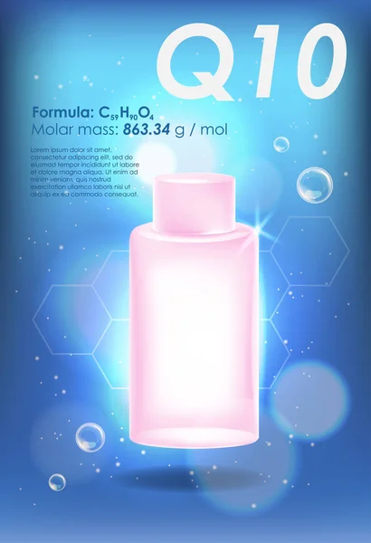 Koenzym Q10 kosmetycznych reklam szablonu — Wektor stockowy