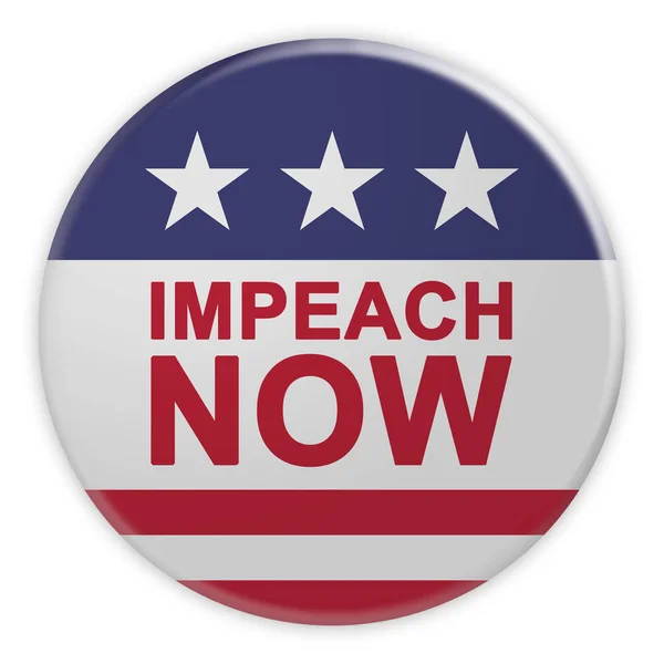 Impeach maintenant bouton avec drapeau américain, illustration 3D sur blanc — Photo