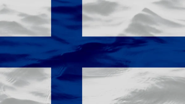 Textura de las olas en la bandera de Finlandia — Foto de Stock