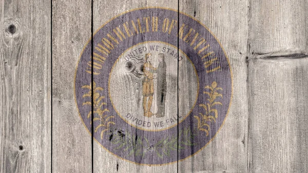 US State Kentucky Seal Wooden Fence — Stock fotografie