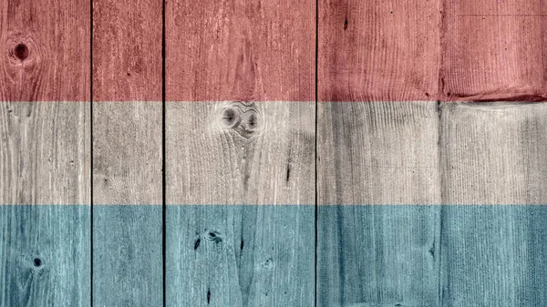 Bandera de Luxemburgo Valla de madera —  Fotos de Stock