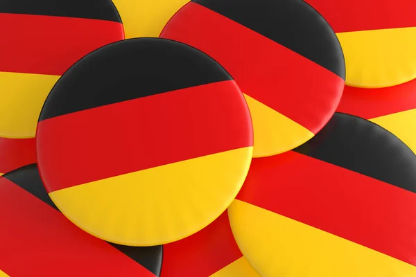 Pile of Germany Flaga Odznaki Ilustracja 3d — Zdjęcie stockowe