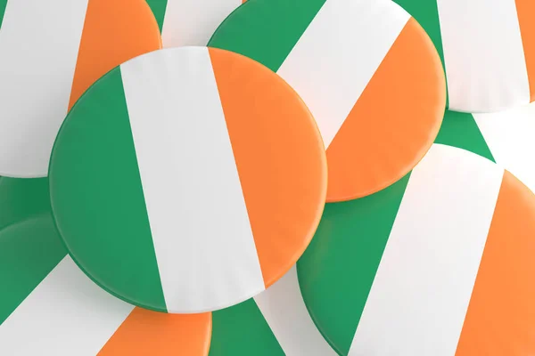 Pilha de emblemas de bandeira da Irlanda — Fotografia de Stock