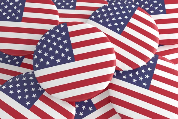 Pile of USA Flag Badges — Stock Photo, Image