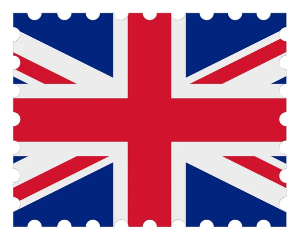 Uk zászló postai bélyegző, 3d illusztráció fehér — Stock Fotó