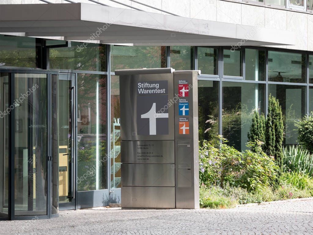 BERLIN, GERMANY - JULY 16, 2019: At The Headquarters of German Consumer Organisation And Foundation Stiftung Warentest In Berlin-Tiergarten
