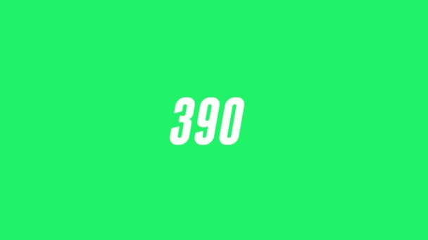 Animated Counter 1000 White Jumping Symbols Green Background Flat Design — Stock Video