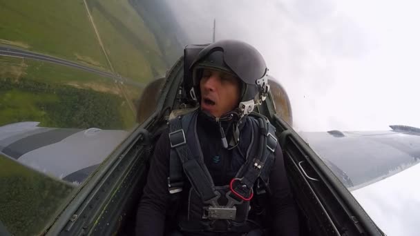 Entrenar Nuevo Piloto Para Vuelos Avión Hombre Que Experimenta Grandes — Vídeo de stock