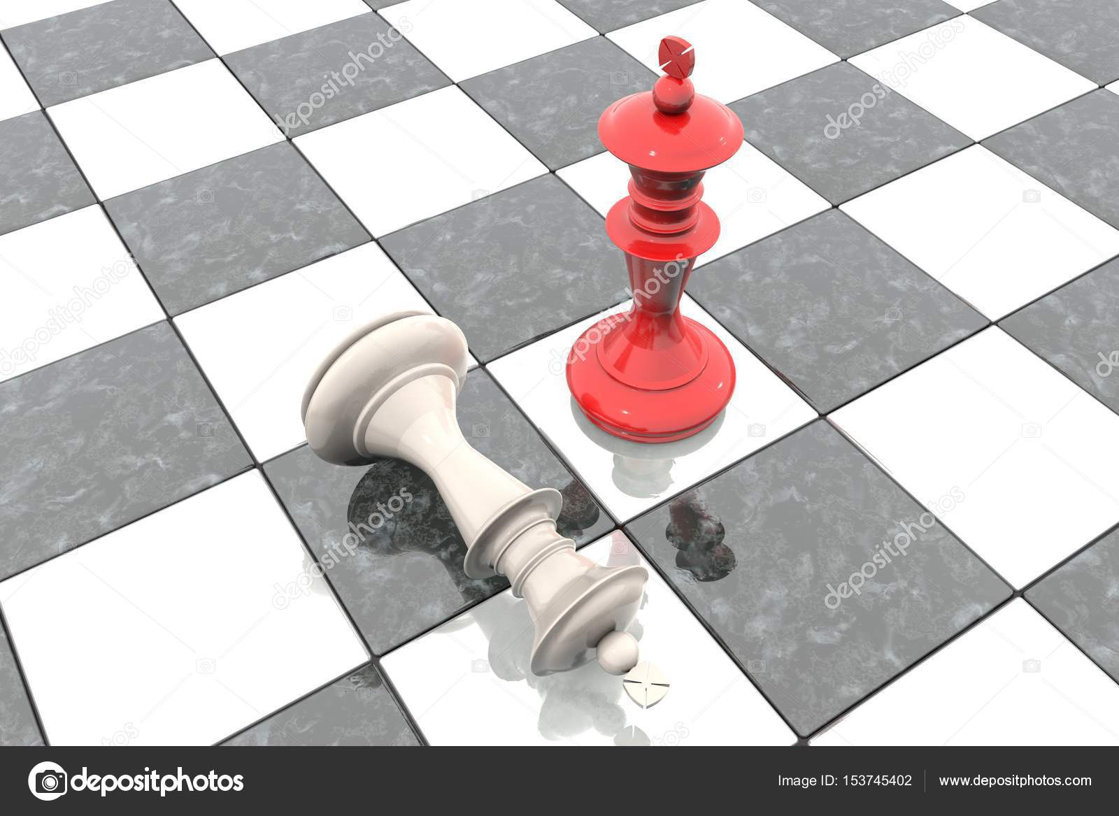 Tabuleiro de Jogo de Xadrez 3d Render isolado fundo branco vista de  perspectiva Stock-Illustration