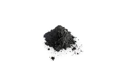 Activated charcoal powder shot with macro lens clipart