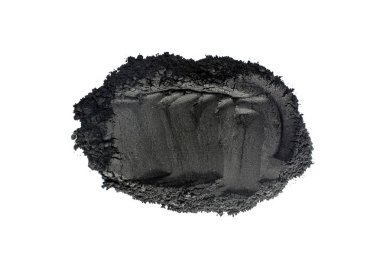 Activated charcoal powder shot with macro lens clipart