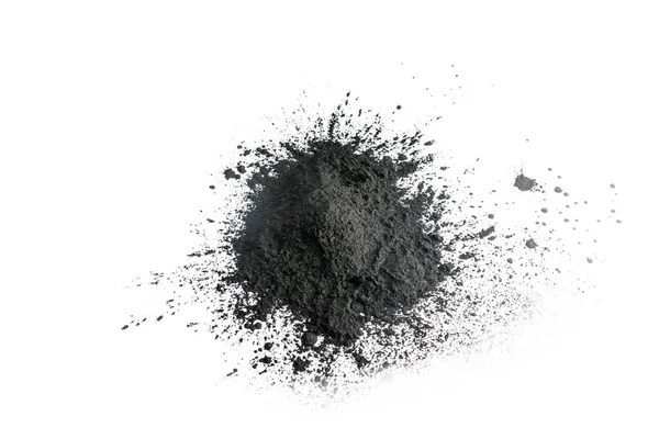 Activated charcoal powder shot with macro lens — Stock Photo, Image