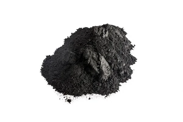 Activated charcoal powder shot with macro lens — Stock Photo, Image