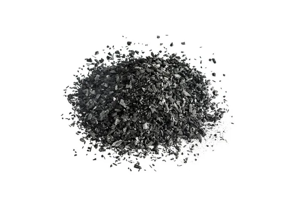Carvão isolado sobre fundo branco — Fotografia de Stock