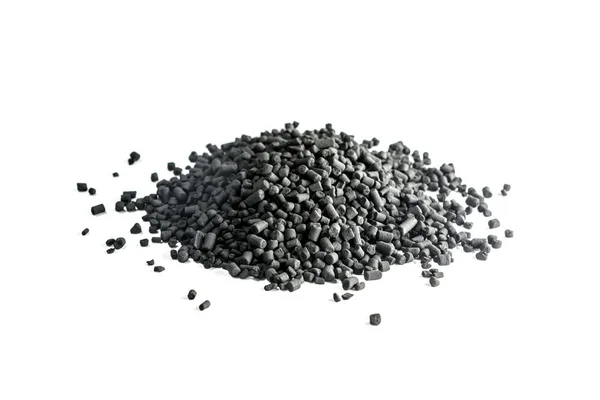 Carbón granulado aislado sobre fondo blanco — Foto de Stock