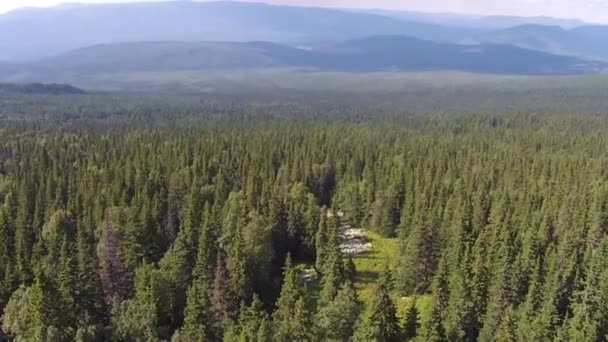 Vistas aéreas del Monte Iremel en los Urales del Sur — Vídeo de stock