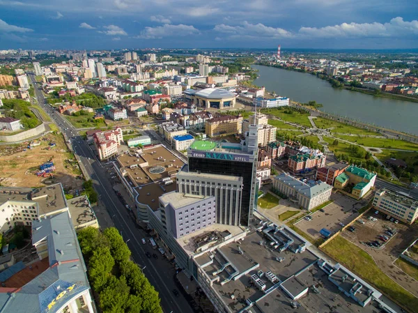 Kazan. Vista aérea centro da cidade no Grand Hotel — Fotografia de Stock